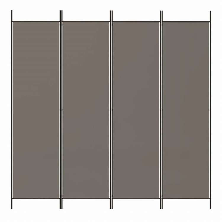 vidaXL 4枚パネル 間仕切り アントラシート 200x200cm 布張り家具 間仕切り(代引不可)