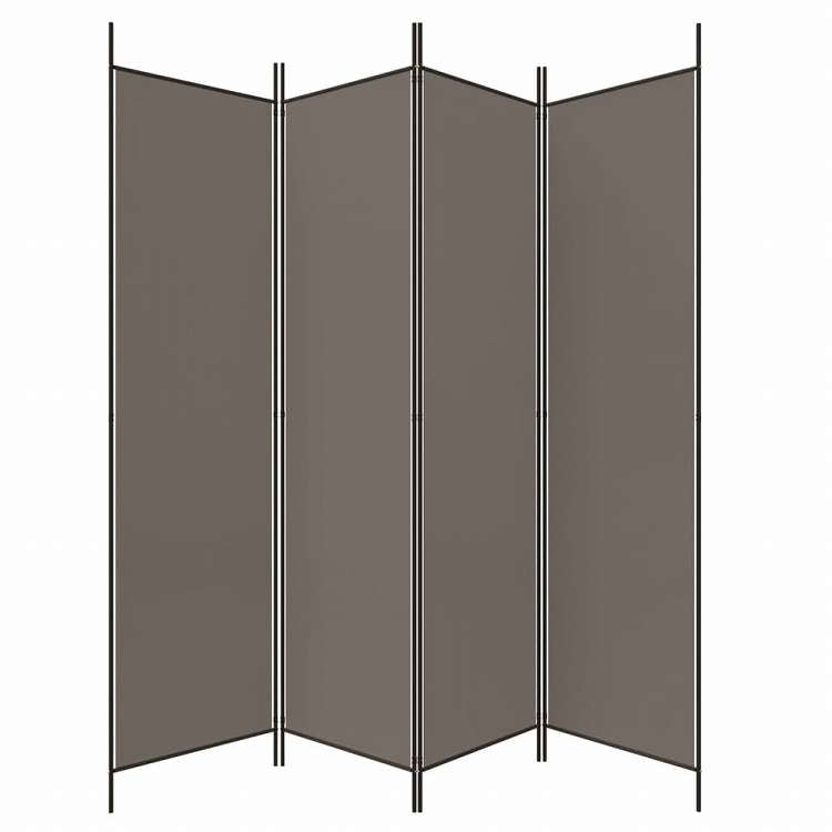 vidaXL 4枚パネル 間仕切り アントラシート 200x200cm 布張り家具 間仕切り(代引不可)