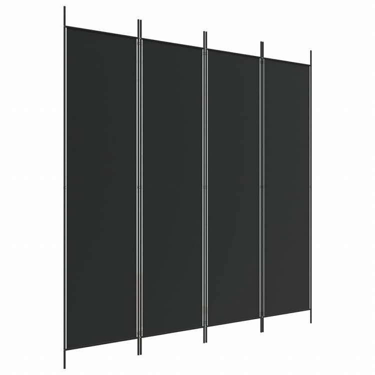 vidaXL 3枚パネル 間仕切り 200x200cm 布製 ブラック家具 間仕切り(代引不可)