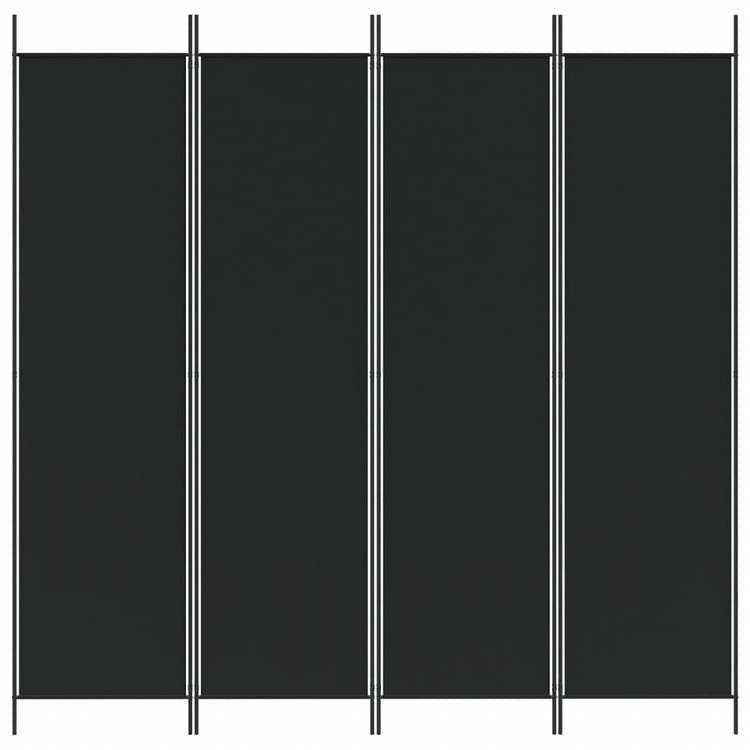 vidaXL 3枚パネル 間仕切り 200x200cm 布製 ブラック家具 間仕切り(代引不可)