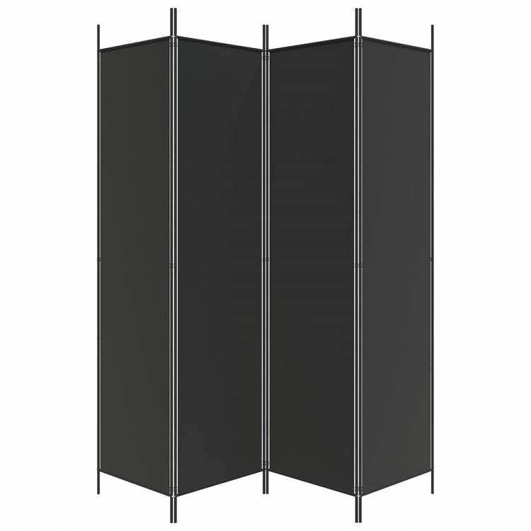 vidaXL 3枚パネル 間仕切り 200x200cm 布製 ブラック家具 間仕切り(代引不可)