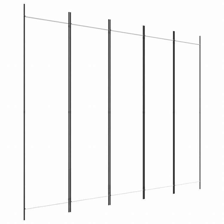 vidaXL 4枚パネル 間仕切り ホワイト 250x200cm 布製家具 間仕切り(代引不可)