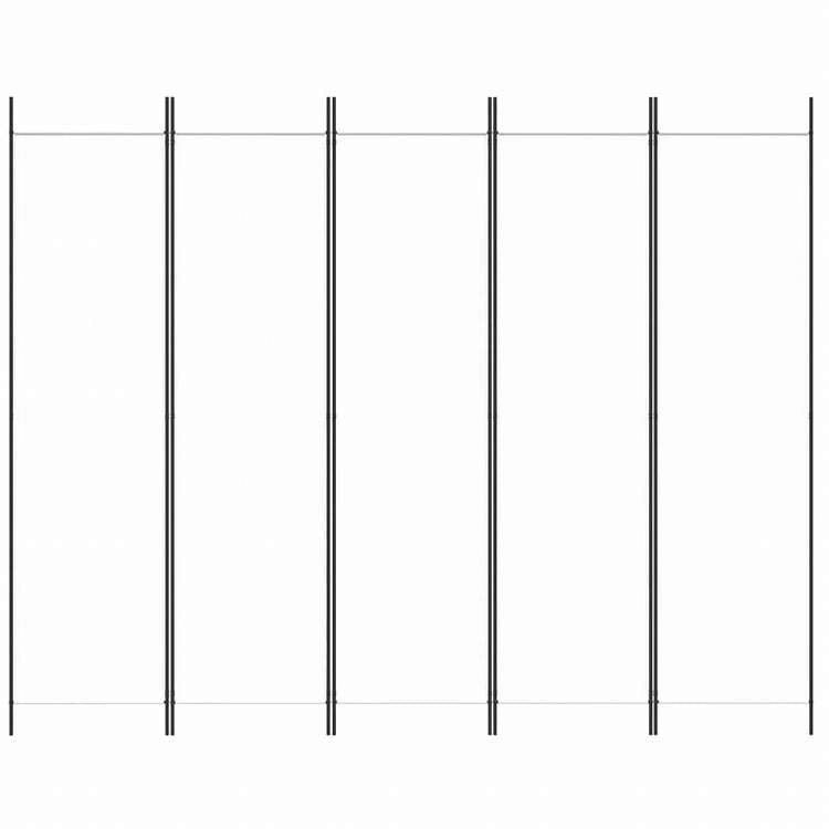 vidaXL 4枚パネル 間仕切り ホワイト 250x200cm 布製家具 間仕切り(代引不可)