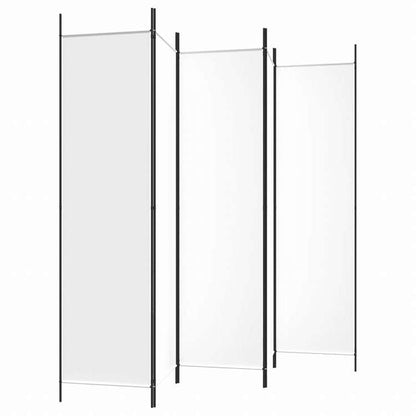 vidaXL 4枚パネル 間仕切り ホワイト 250x200cm 布製家具 間仕切り(代引不可)