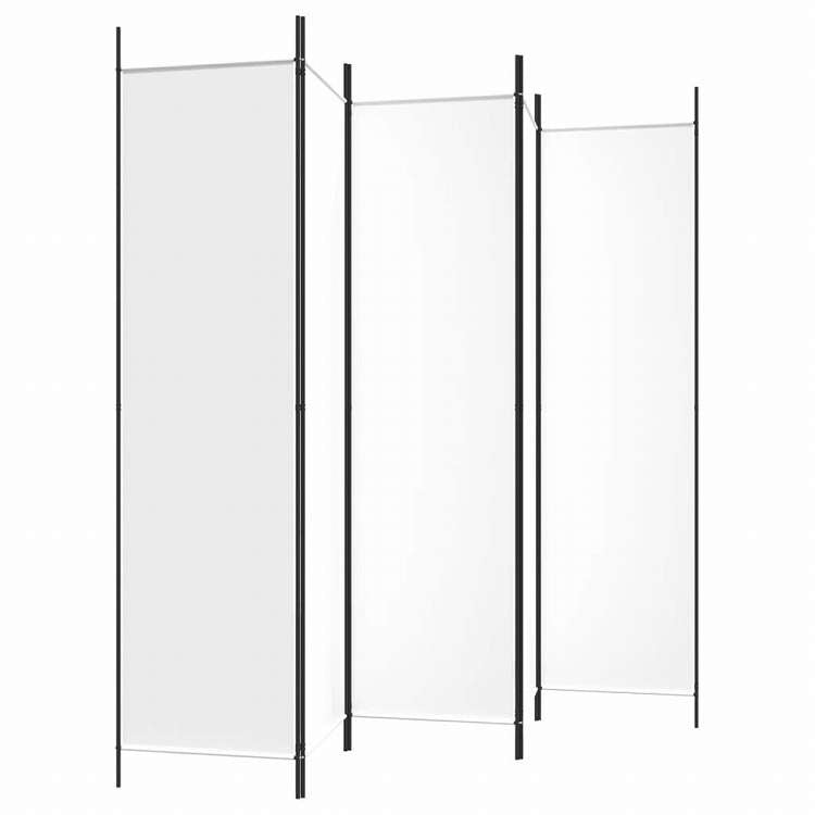 vidaXL 4枚パネル 間仕切り ホワイト 250x200cm 布製家具 間仕切り(代引不可)