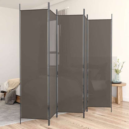 vidaXL 5枚パネル 間仕切り アントラシート 250x200cm 布張り家具 間仕切り(代引不可)