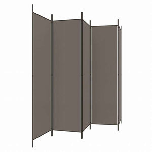 vidaXL 5枚パネル 間仕切り アントラシート 250x200cm 布張り家具 間仕切り(代引不可)