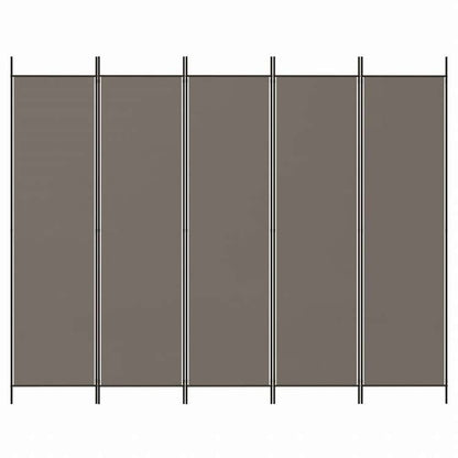 vidaXL 5枚パネル 間仕切り アントラシート 250x200cm 布張り家具 間仕切り(代引不可)