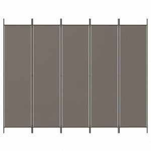 vidaXL 5枚パネル 間仕切り アントラシート 250x200cm 布張り家具 間仕切り(代引不可)