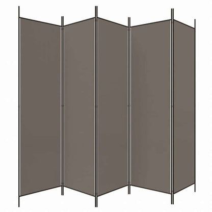 vidaXL 5枚パネル 間仕切り アントラシート 250x200cm 布張り家具 間仕切り(代引不可)