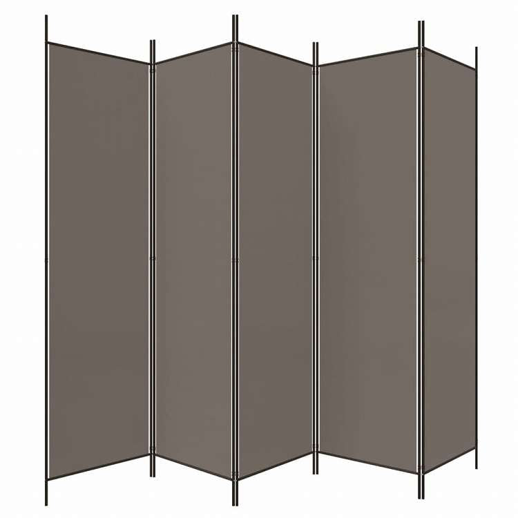 vidaXL 5枚パネル 間仕切り アントラシート 250x200cm 布張り家具 間仕切り(代引不可)