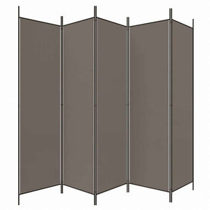 vidaXL 5枚パネル 間仕切り アントラシート 250x200cm 布張り家具 間仕切り(代引不可)