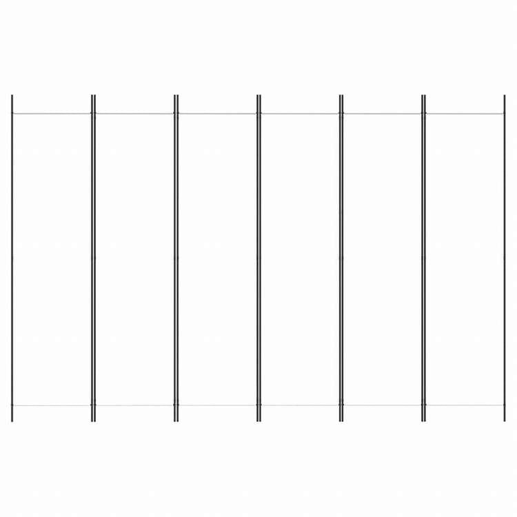 vidaXL 6枚組パネル 間仕切り ホワイト 300x200 cm 布製家具 間仕切り(代引不可)