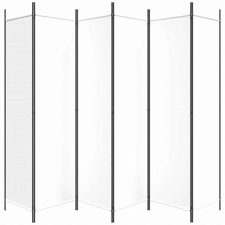 vidaXL 6枚組パネル 間仕切り ホワイト 300x200 cm 布製家具 間仕切り(代引不可)