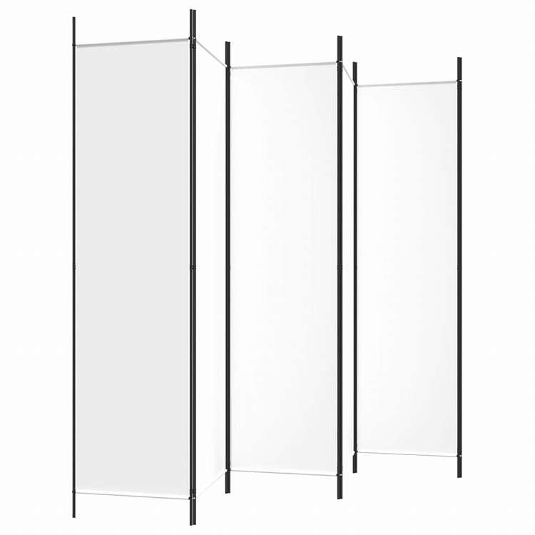 vidaXL 6枚組パネル 間仕切り ホワイト 300x200 cm 布製家具 間仕切り(代引不可)