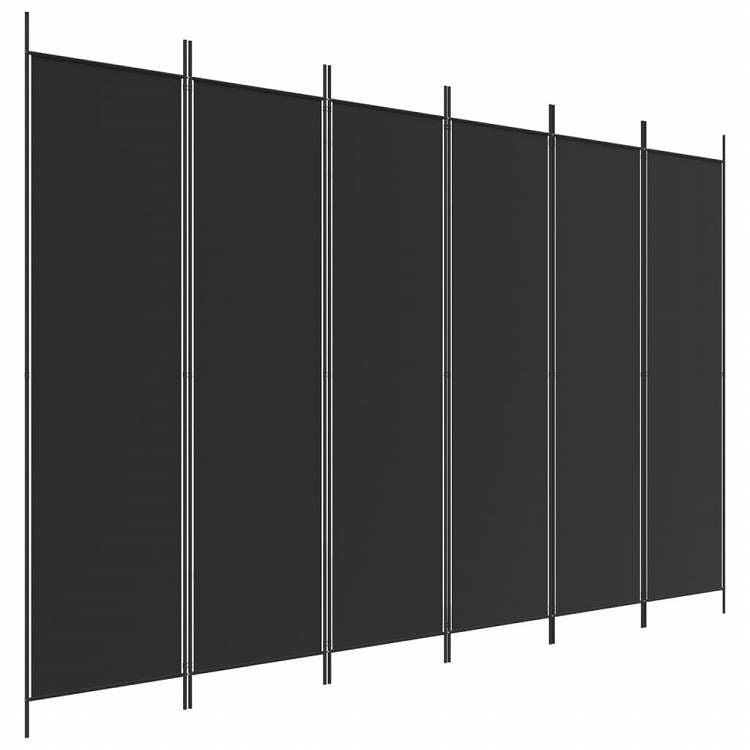 vidaXL 6枚パネル 間仕切り ブラック 300x200 cm 布製家具 間仕切り(代引不可)