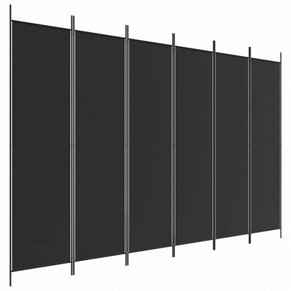 vidaXL 6枚パネル 間仕切り ブラック 300x200 cm 布製家具 間仕切り(代引不可)
