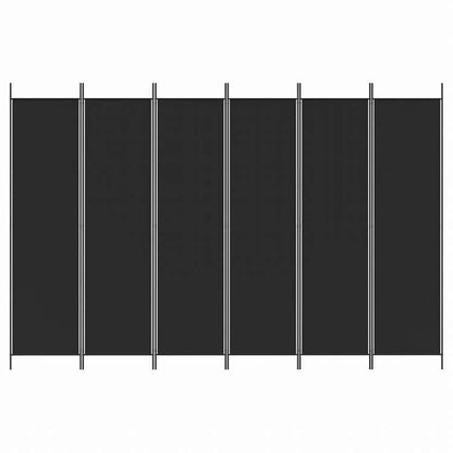 vidaXL 6枚パネル 間仕切り ブラック 300x200 cm 布製家具 間仕切り(代引不可)