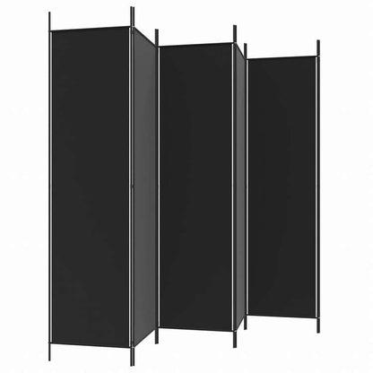 vidaXL 6枚パネル 間仕切り ブラック 300x200 cm 布製家具 間仕切り(代引不可)