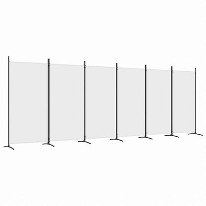vidaXL 6枚組パネル 間仕切り ホワイト 520x180 cm 布製家具 間仕切り(代引不可)