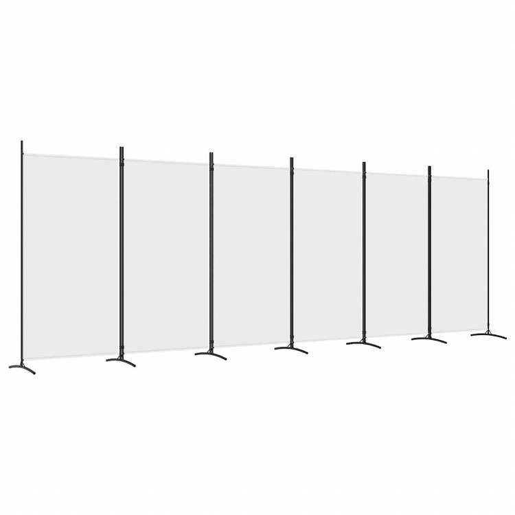 vidaXL 6枚組パネル 間仕切り ホワイト 520x180 cm 布製家具 間仕切り(代引不可)