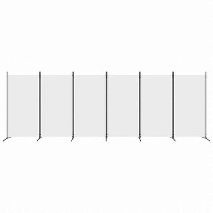 vidaXL 6枚組パネル 間仕切り ホワイト 520x180 cm 布製家具 間仕切り(代引不可)