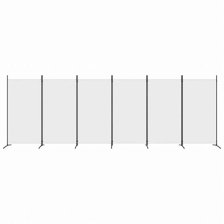 vidaXL 6枚組パネル 間仕切り ホワイト 520x180 cm 布製家具 間仕切り(代引不可)