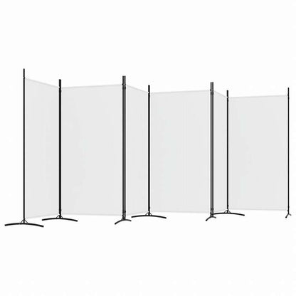 vidaXL 6枚組パネル 間仕切り ホワイト 520x180 cm 布製家具 間仕切り(代引不可)