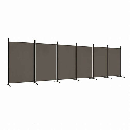 vidaXL 6枚組パネル 間仕切り アントラシート 520x180 cm ファブリック家具 間仕切り(代引不可)