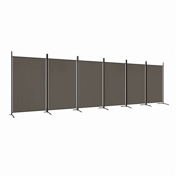 vidaXL 6枚組パネル 間仕切り アントラシート 520x180 cm ファブリック家具 間仕切り(代引不可)