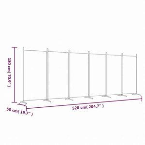 vidaXL 6枚組パネル 間仕切り アントラシート 520x180 cm ファブリック家具 間仕切り(代引不可)