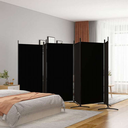 vidaXL 6枚パネル 間仕切り ブラック 520x180 cm 布製家具 間仕切り(代引不可)