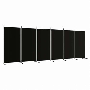 vidaXL 6枚パネル 間仕切り ブラック 520x180 cm 布製家具 間仕切り(代引不可)