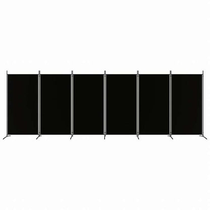 vidaXL 6枚パネル 間仕切り ブラック 520x180 cm 布製家具 間仕切り(代引不可)