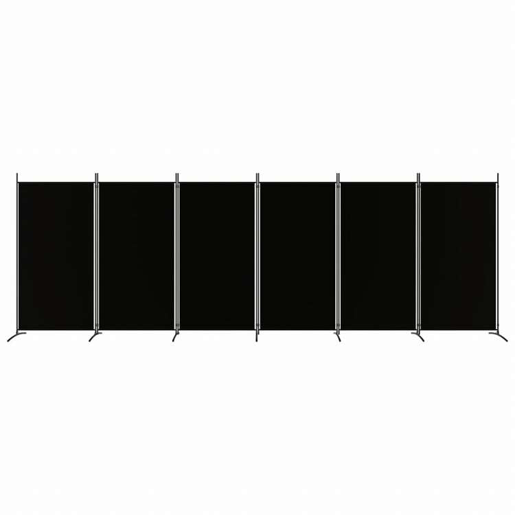 vidaXL 6枚パネル 間仕切り ブラック 520x180 cm 布製家具 間仕切り(代引不可)