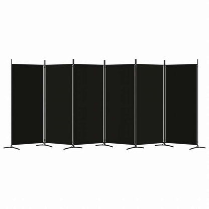 vidaXL 6枚パネル 間仕切り ブラック 520x180 cm 布製家具 間仕切り(代引不可)