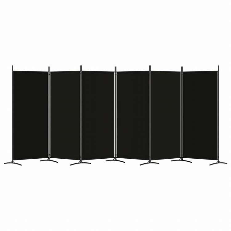 vidaXL 6枚パネル 間仕切り ブラック 520x180 cm 布製家具 間仕切り(代引不可)