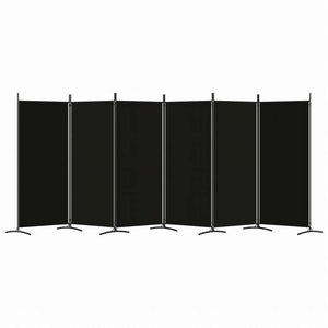 vidaXL 6枚パネル 間仕切り ブラック 520x180 cm 布製家具 間仕切り(代引不可)