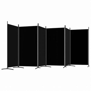 vidaXL 6枚パネル 間仕切り ブラック 520x180 cm 布製家具 間仕切り(代引不可)