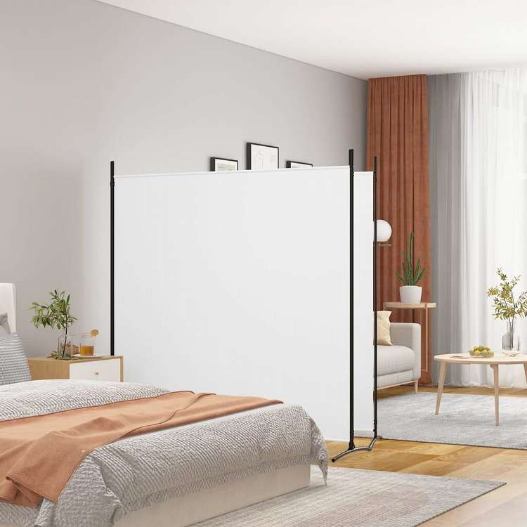 vidaXL 2枚組パネル 間仕切り ホワイト 348x180 cm 布製家具 間仕切り(代引不可)