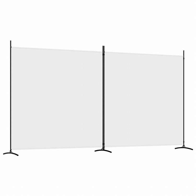 vidaXL 2枚組パネル 間仕切り ホワイト 348x180 cm 布製家具 間仕切り(代引不可)