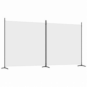 vidaXL 2枚組パネル 間仕切り ホワイト 348x180 cm 布製家具 間仕切り(代引不可)