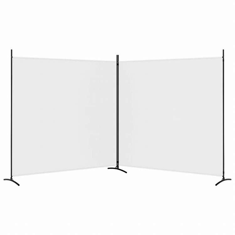 vidaXL 2枚組パネル 間仕切り ホワイト 348x180 cm 布製家具 間仕切り(代引不可)