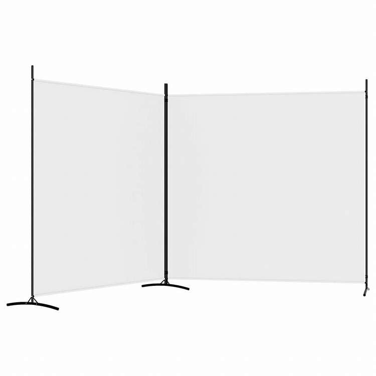 vidaXL 2枚組パネル 間仕切り ホワイト 348x180 cm 布製家具 間仕切り(代引不可)