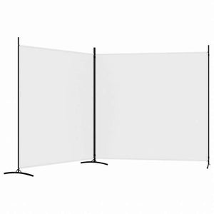 vidaXL 2枚組パネル 間仕切り ホワイト 348x180 cm 布製家具 間仕切り(代引不可)