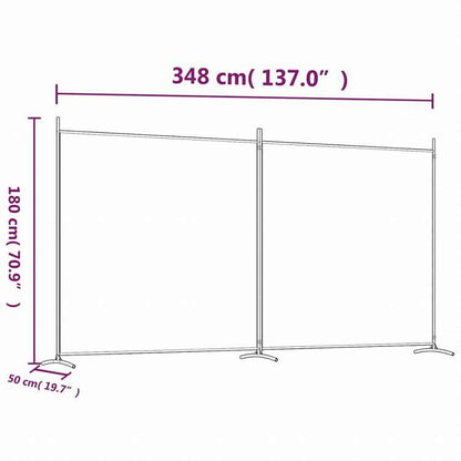 vidaXL 2枚組パネル 間仕切り ホワイト 348x180 cm 布製家具 間仕切り(代引不可)