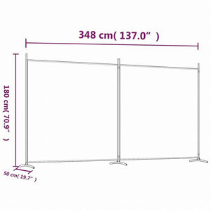 vidaXL 2枚組パネル 間仕切り ホワイト 348x180 cm 布製家具 間仕切り(代引不可)