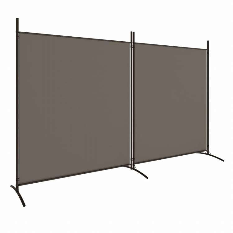 vidaXL 2枚組パネル 間仕切り アントラシート 348x180 cm ファブリック家具 間仕切り(代引不可)
