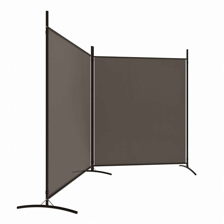 vidaXL 2枚組パネル 間仕切り アントラシート 348x180 cm ファブリック家具 間仕切り(代引不可)