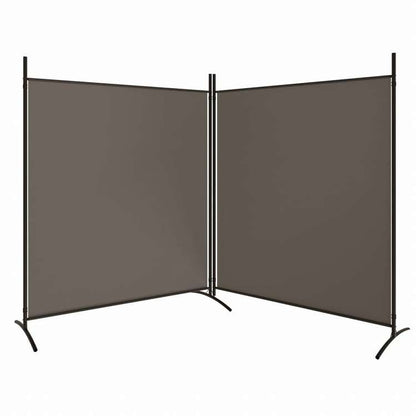 vidaXL 2枚組パネル 間仕切り アントラシート 348x180 cm ファブリック家具 間仕切り(代引不可)